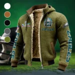 Game Day Squad Fleece-Lined Hooded Jacket, Luxe Cloud-Fleece Hooded Shell HVN1463PE - Green