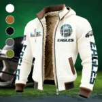 Game Day Squad Fleece-Lined Hooded Jacket, Luxe Cloud-Fleece Hooded Shell HVN1463PE - White