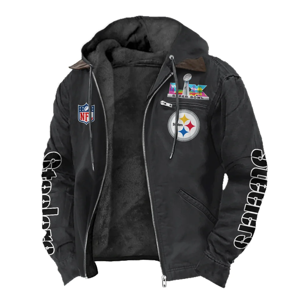 Three Rivers Squad Flannel Hoodie, Supporter Spirit Hooded Flannel HVN1463PS - Black - Image 2