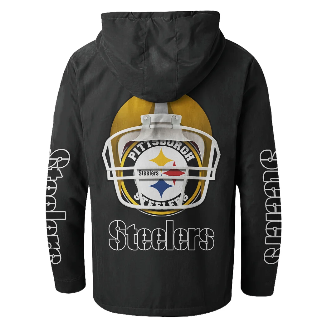 Three Rivers Squad Flannel Hoodie, Supporter Spirit Hooded Flannel HVN1463PS - Black - Image 3