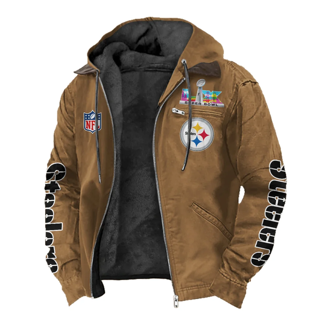 Three Rivers Squad Flannel Hoodie, Supporter Spirit Hooded Flannel HVN1463PS - Camel - Image 2
