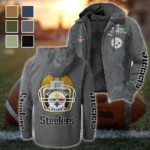 Three Rivers Squad Flannel Hoodie, Supporter Spirit Hooded Flannel HVN1463PS - Gray