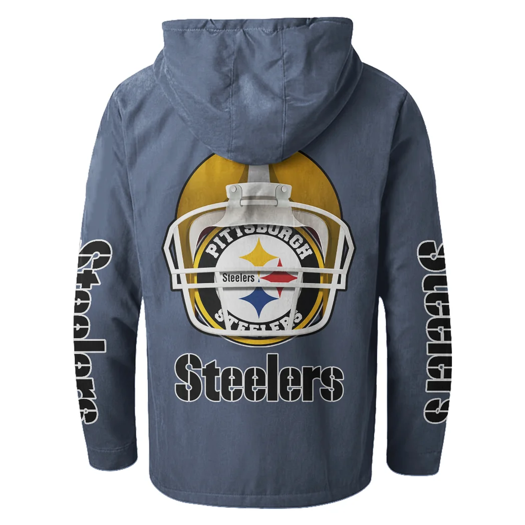 Three Rivers Squad Flannel Hoodie, Supporter Spirit Hooded Flannel HVN1463PS - Navy Blue - Image 3