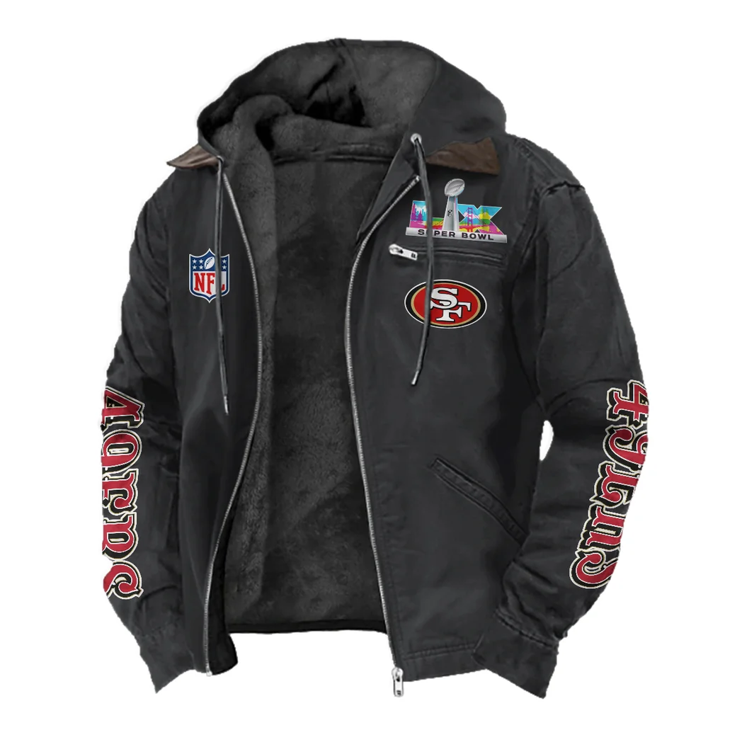 Bay Area Faithful Flannel Hoodie, Athletic Lifestyle Fan Hoodie HVN1463SF - Black - Image 2