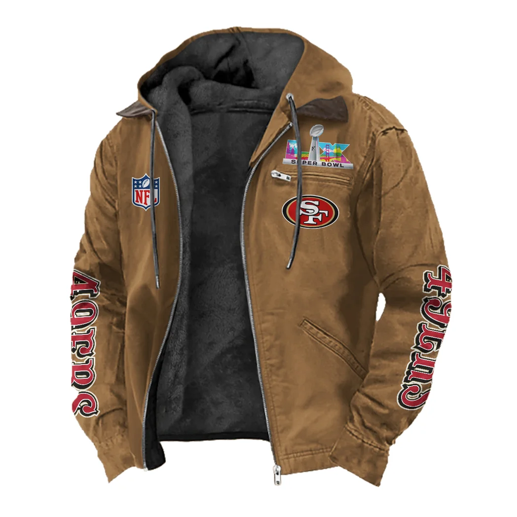 Bay Area Faithful Flannel Hoodie, Athletic Lifestyle Fan Hoodie HVN1463SF - Camel - Image 2