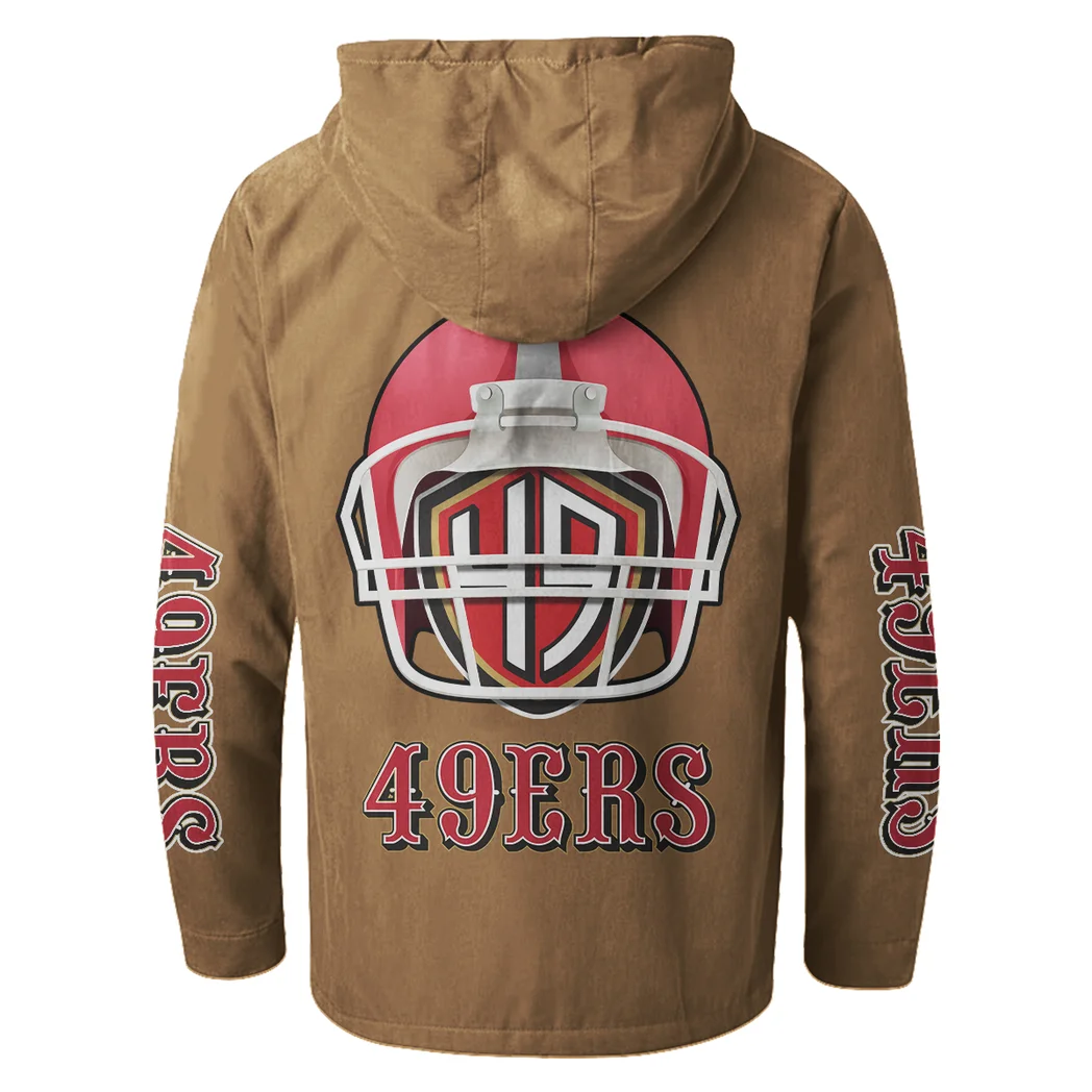 Bay Area Faithful Flannel Hoodie, Athletic Lifestyle Fan Hoodie HVN1463SF - Camel - Image 3