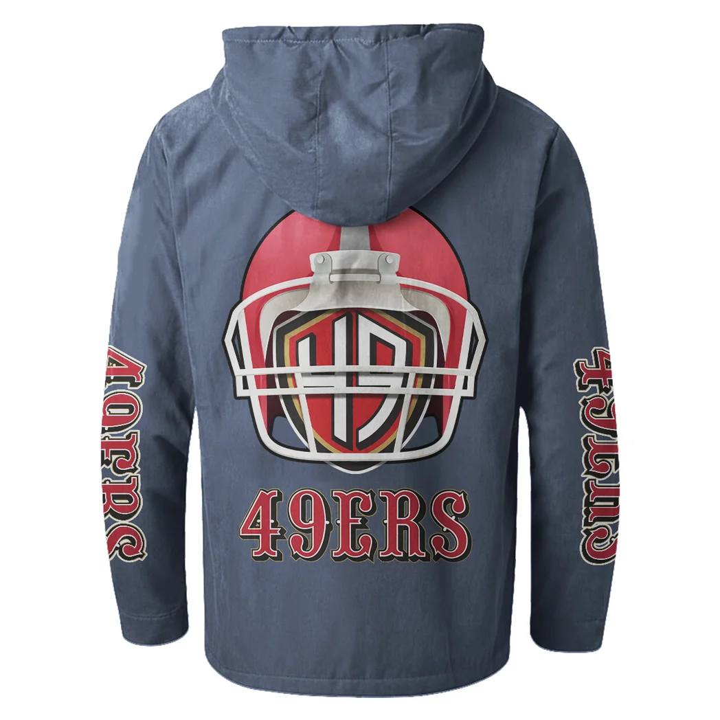 Bay Area Faithful Flannel Hoodie, Athletic Lifestyle Fan Hoodie HVN1463SF - Navy Blue - Image 3