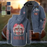 Bay Area Faithful Flannel Hoodie, Athletic Lifestyle Fan Hoodie HVN1463SF - Navy Blue