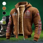 Bay Area Faithful Fleece-Lined Hooded Jacket, Premium Bonded Fleece Jacket HVN1463SF - brown