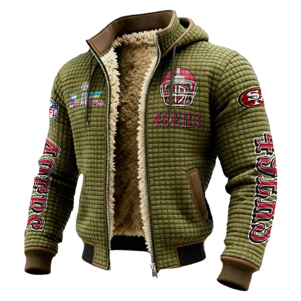 Bay Area Faithful Fleece-Lined Hooded Jacket, Premium Bonded Fleece Jacket HVN1463SF - Green - Image 2