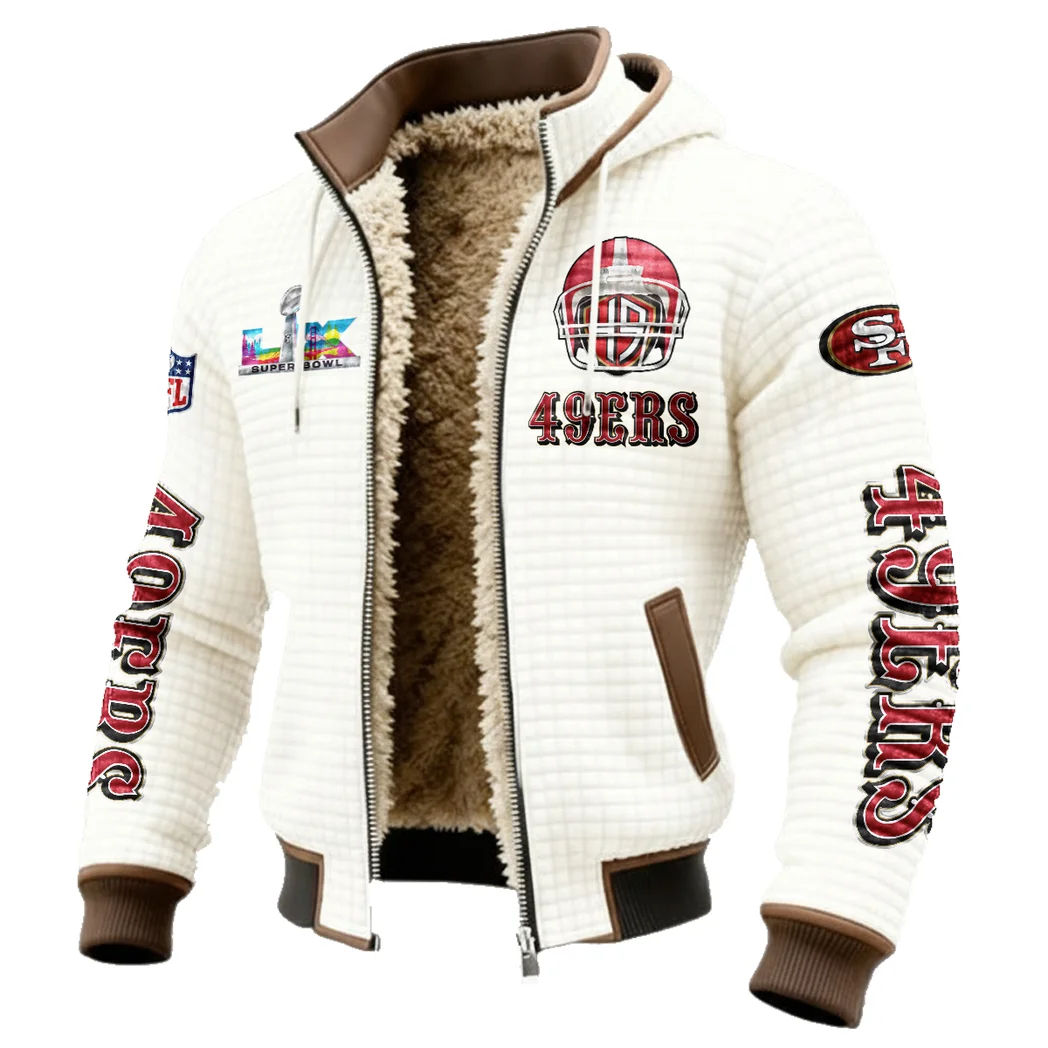 Bay Area Faithful Fleece-Lined Hooded Jacket, Premium Bonded Fleece Jacket HVN1463SF - White - Image 2
