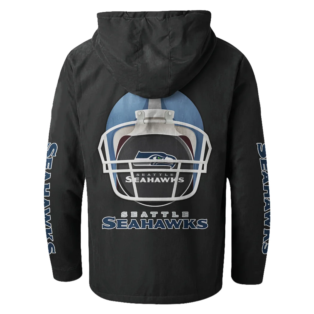 Victory Shields Flannel Hoodie, Classic Flannel Sport Hoodie HVN1463SS - Black - Image 3