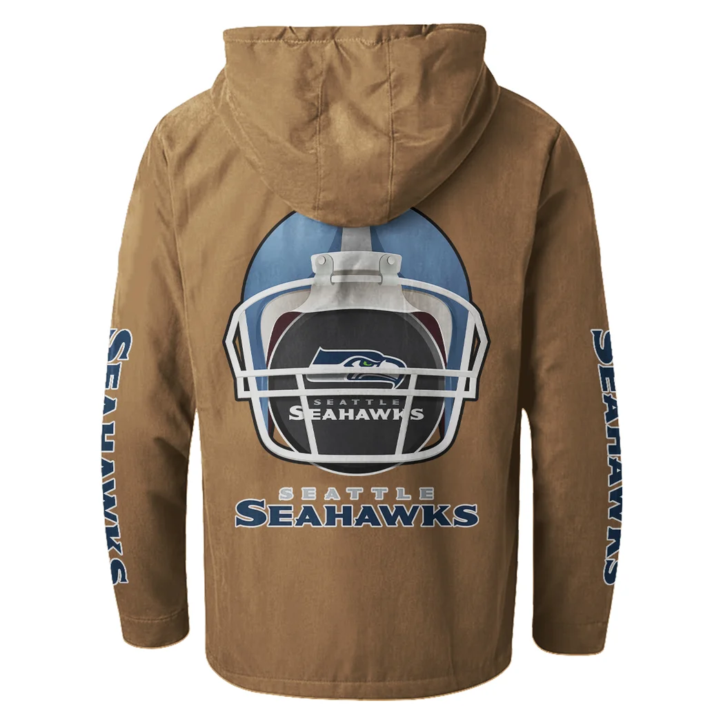 Victory Shields Flannel Hoodie, Classic Flannel Sport Hoodie HVN1463SS - Camel - Image 3