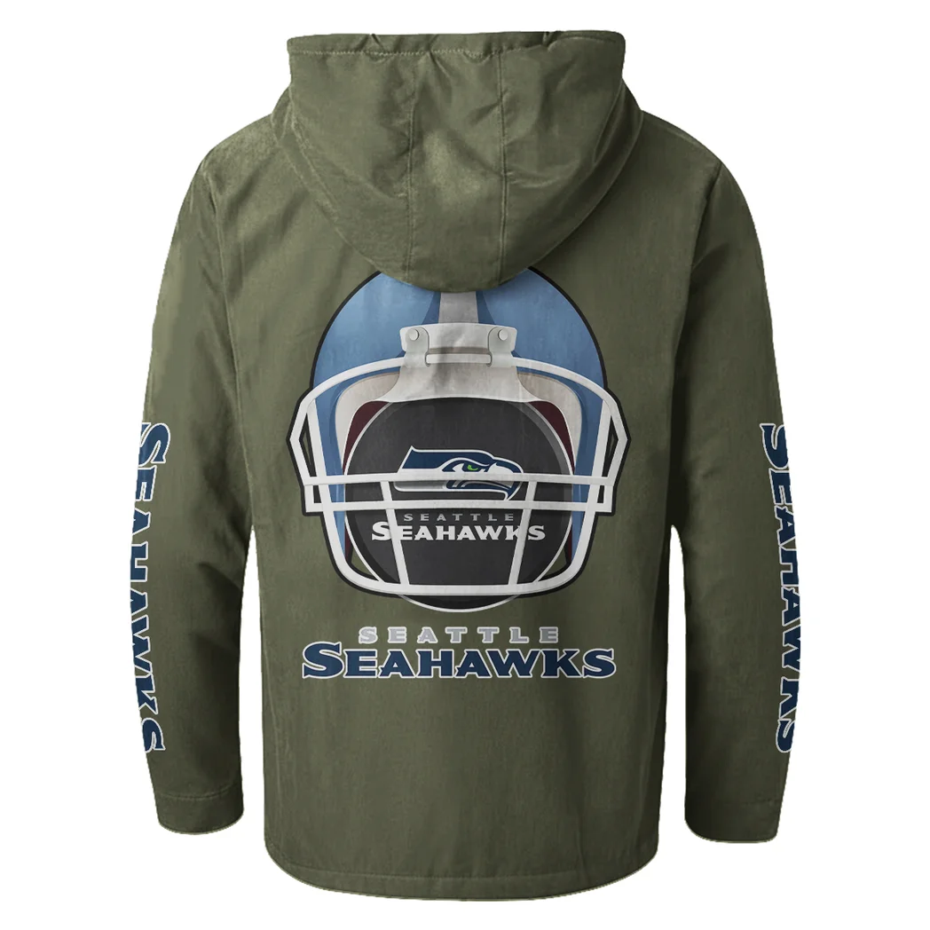Victory Shields Flannel Hoodie, Classic Flannel Sport Hoodie HVN1463SS - Green - Image 3