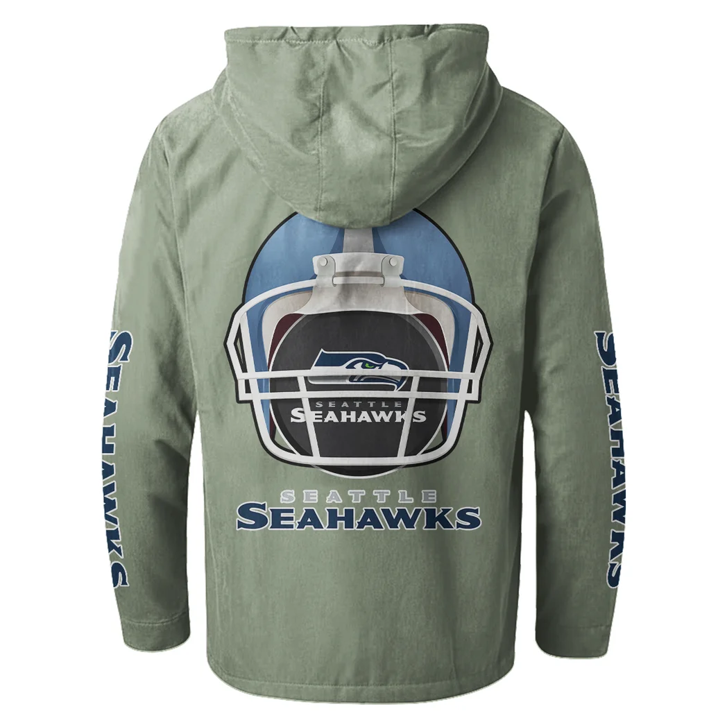 Victory Shields Flannel Hoodie, Classic Flannel Sport Hoodie HVN1463SS - Light Green - Image 3