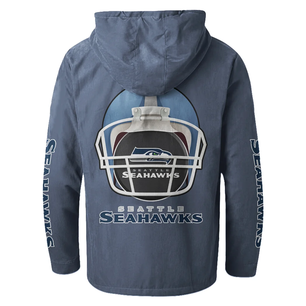 Victory Shields Flannel Hoodie, Classic Flannel Sport Hoodie HVN1463SS - Navy Blue - Image 3