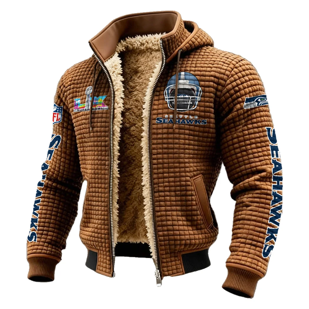 Victory Shields Fleece-Lined Hooded Jacket, Breathable Warmth Sport Jacket HVN1463SS - brown - Image 2