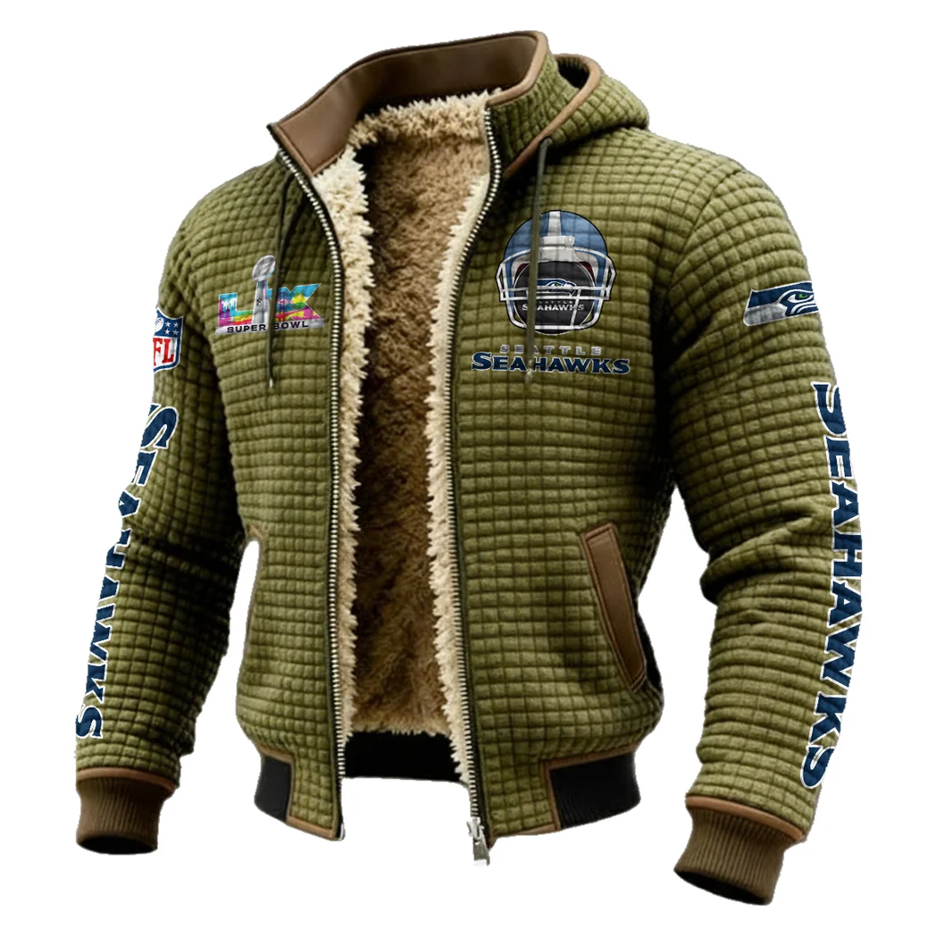 Victory Shields Fleece-Lined Hooded Jacket, Breathable Warmth Sport Jacket HVN1463SS - Green - Image 2