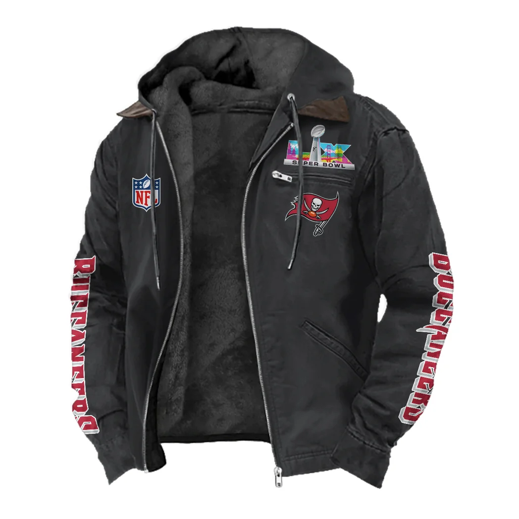 Game Day Raiders Flannel Hoodie, Fan Squad Flannel Hoodie HVN1463TB - Black - Image 2