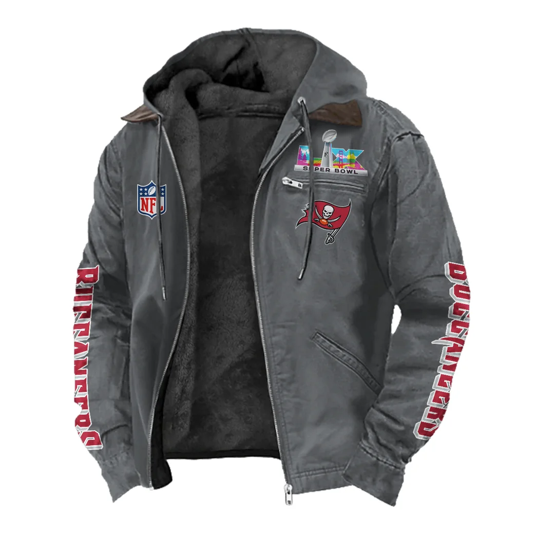 Game Day Raiders Flannel Hoodie, Fan Squad Flannel Hoodie HVN1463TB - Gray - Image 2
