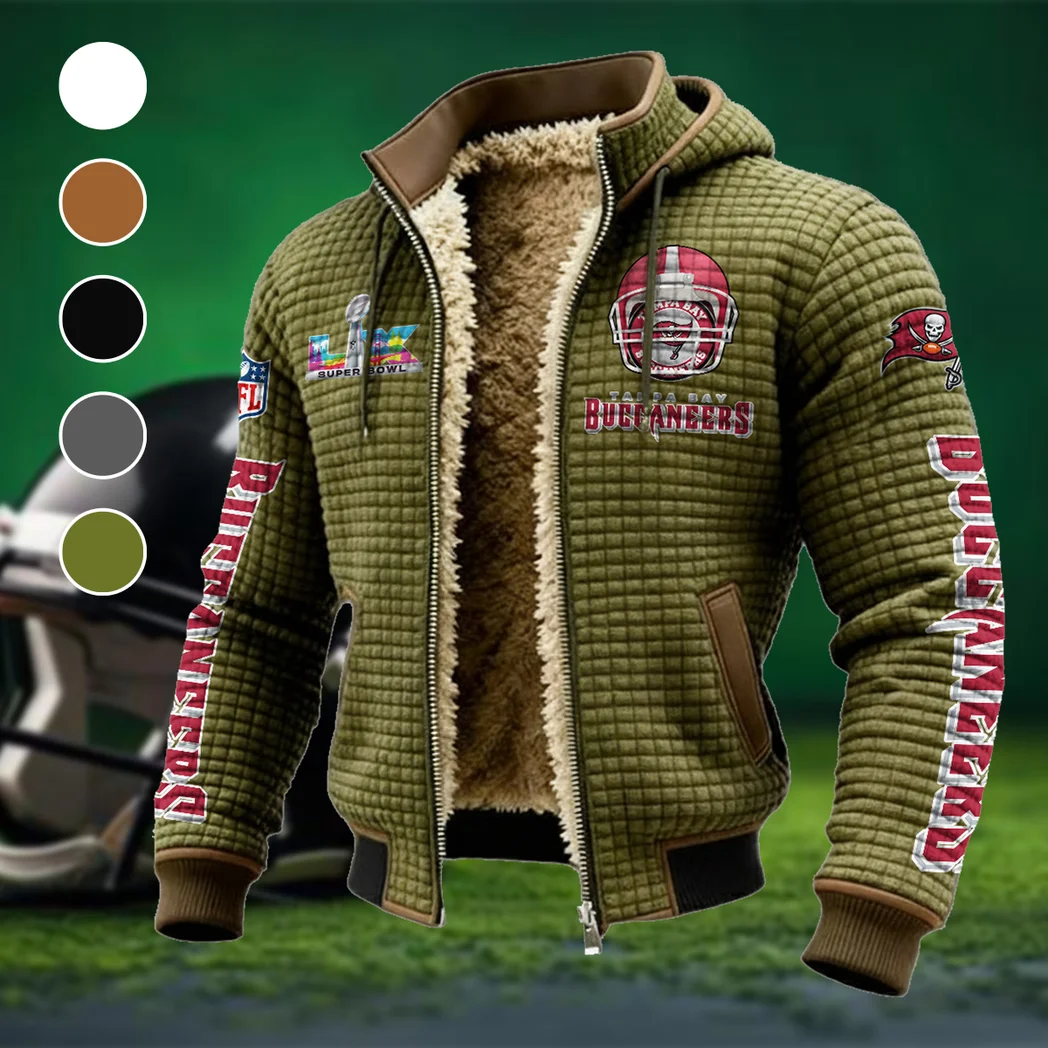 Game Day Raiders Fleece-Lined Hooded Jacket, Soft-Touch Thermal Outerwear HVN1463TB - Green