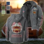 Red Crew Flannel Hoodie, Warm Sport Spirit Hoodie HVN1463WC - Gray