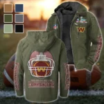 Red Crew Flannel Hoodie, Warm Sport Spirit Hoodie HVN1463WC - Green