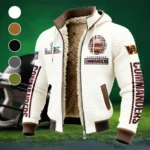 Red Crew Fleece-Lined Hooded Jacket, Modern Athletic Hybrid Parka HVN1463WC - White