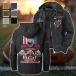 Red Bird Crew Flannel Hoodie, Sport Fan Flannel Hoodie HVN1464AC - Black