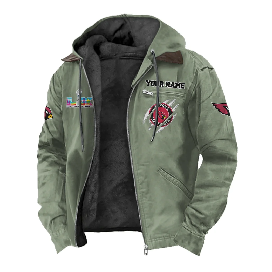 Red Bird Crew Flannel Hoodie, Sport Fan Flannel Hoodie HVN1464AC - Light Green - Image 2