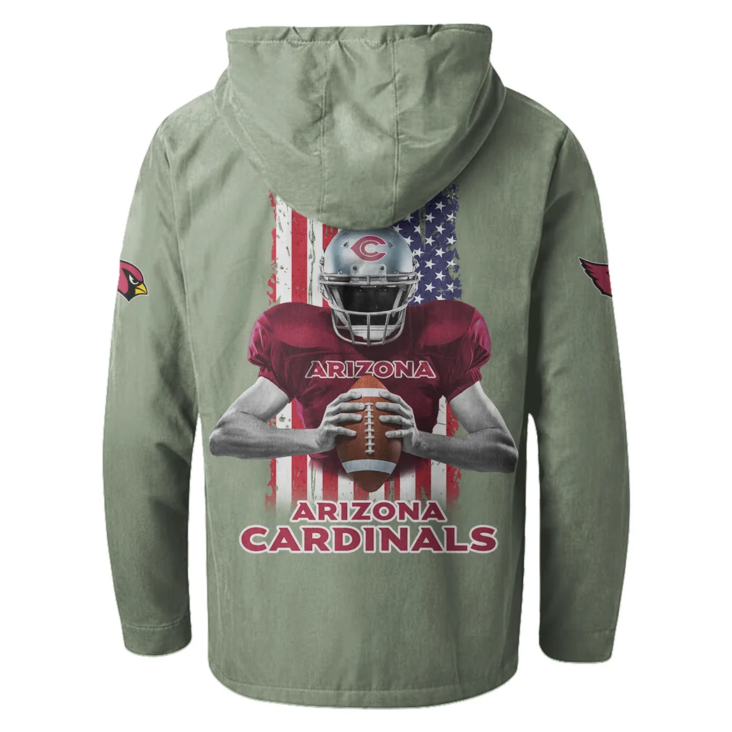 Red Bird Crew Flannel Hoodie, Sport Fan Flannel Hoodie HVN1464AC - Light Green - Image 3