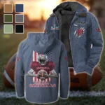 Red Bird Crew Flannel Hoodie, Sport Fan Flannel Hoodie HVN1464AC - Navy Blue