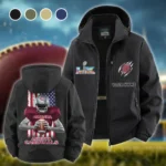 Red Bird Crew Fleece Windbreaker Jacket, Thermal Wind-Stop Jacket HVN1464AC - Black