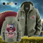 Red Bird Crew Fleece Windbreaker Jacket, Thermal Wind-Stop Jacket HVN1464AC - Green