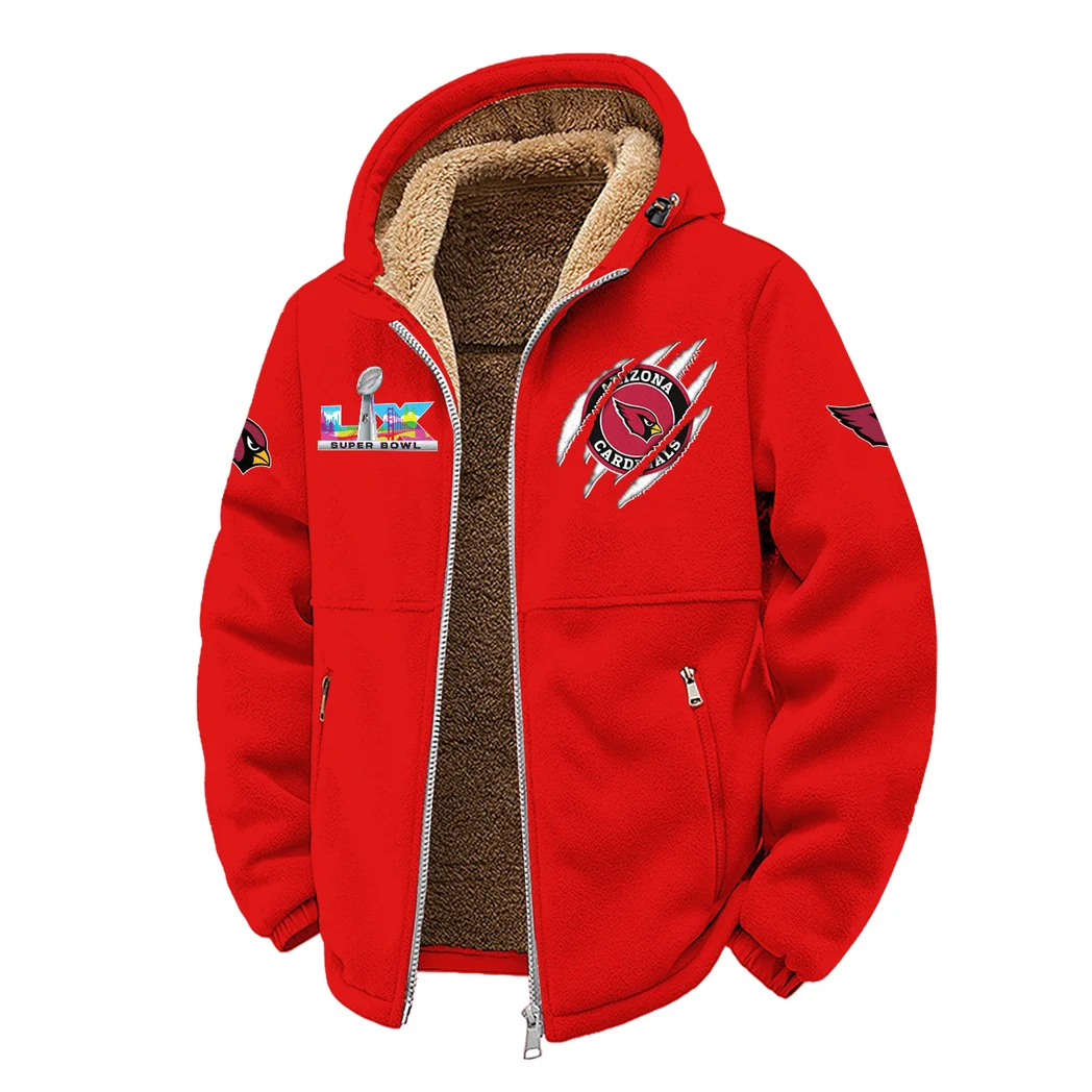 Red Bird Crew Winter Fleece Jacket, Thermal Winter Fleece HVN1464AC - Red - Image 2