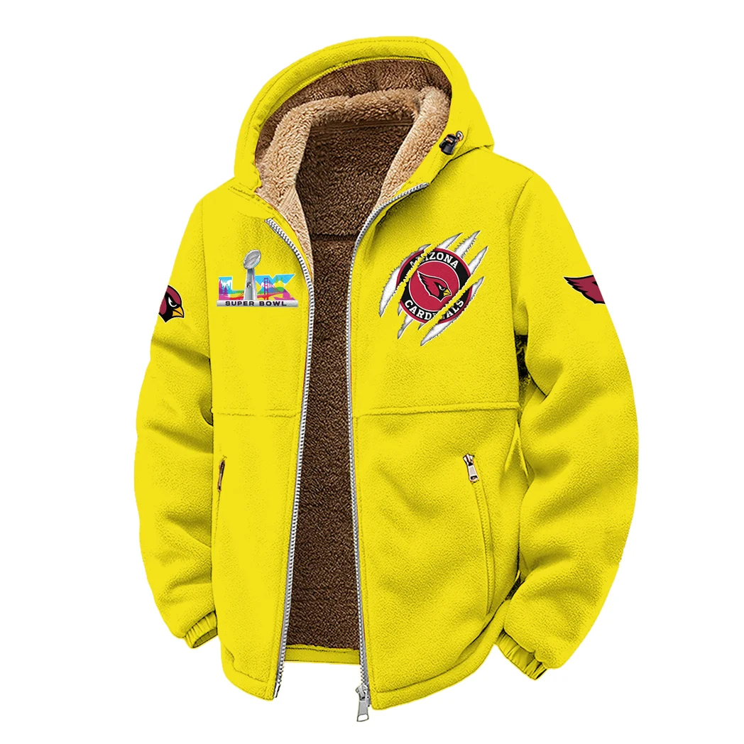 Red Bird Crew Winter Fleece Jacket, Thermal Winter Fleece HVN1464AC - Yellow - Image 2