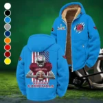 Red Bird Crew Winter Fleece Jacket, Thermal Winter Fleece HVN1464AC - Cyan