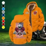 Red Bird Crew Winter Fleece Jacket, Thermal Winter Fleece HVN1464AC - Orange