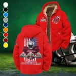 Red Bird Crew Winter Fleece Jacket, Thermal Winter Fleece HVN1464AC - Red