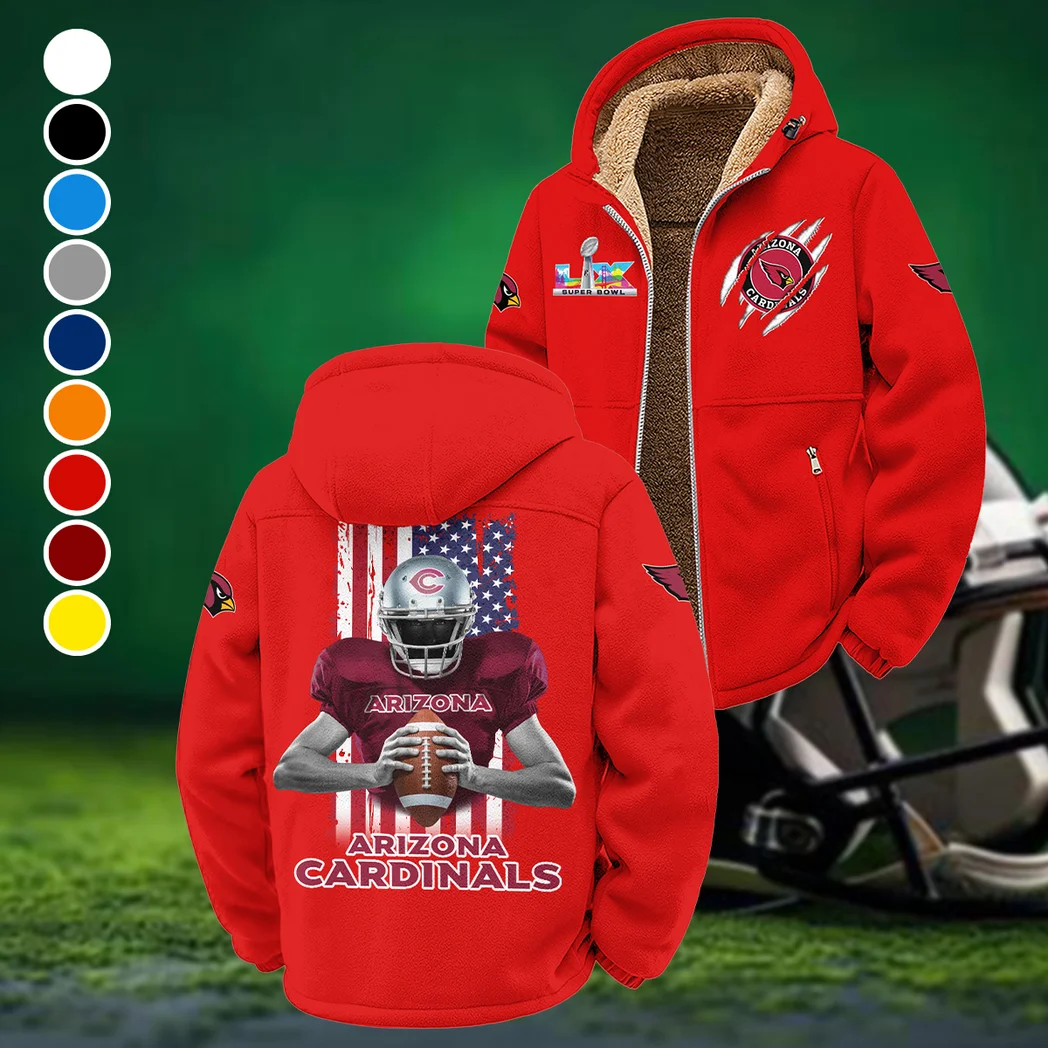 Red Bird Crew Winter Fleece Jacket, Thermal Winter Fleece HVN1464AC - Red