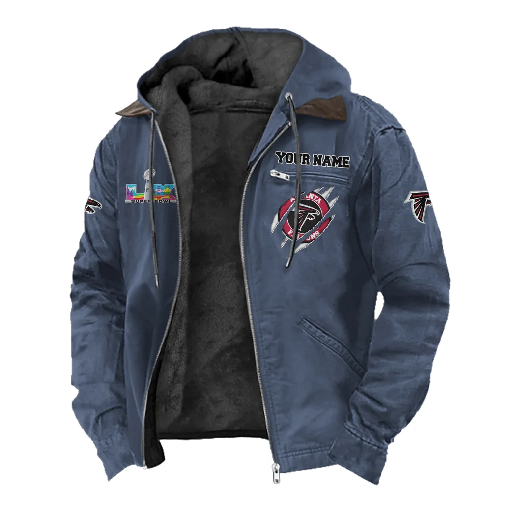 Game Day Fliers Flannel Hoodie, Game Day Hooded Flannel HVN1464AF - Navy Blue - Image 2