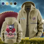 Game Day Fliers Fleece Windbreaker Jacket, Insulated Windbreaker Fleece HVN1464AF - Khaki