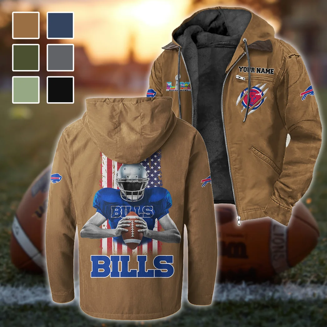 Blue Horns Flannel Hoodie, Athletic Spirit Fan Hoodie HVN1464BB - Camel