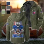 Blue Horns Flannel Hoodie, Athletic Spirit Fan Hoodie HVN1464BB - Green