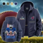 Blue Horns Fleece Windbreaker Jacket, All-Weather Fleece Shield HVN1464BB - Navy