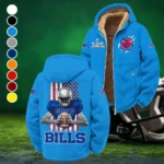 Blue Horns Winter Fleece Jacket, Extreme Cold Fleece Coat HVN1464BB - Cyan
