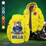 Blue Horns Winter Fleece Jacket, Extreme Cold Fleece Coat HVN1464BB - Yellow