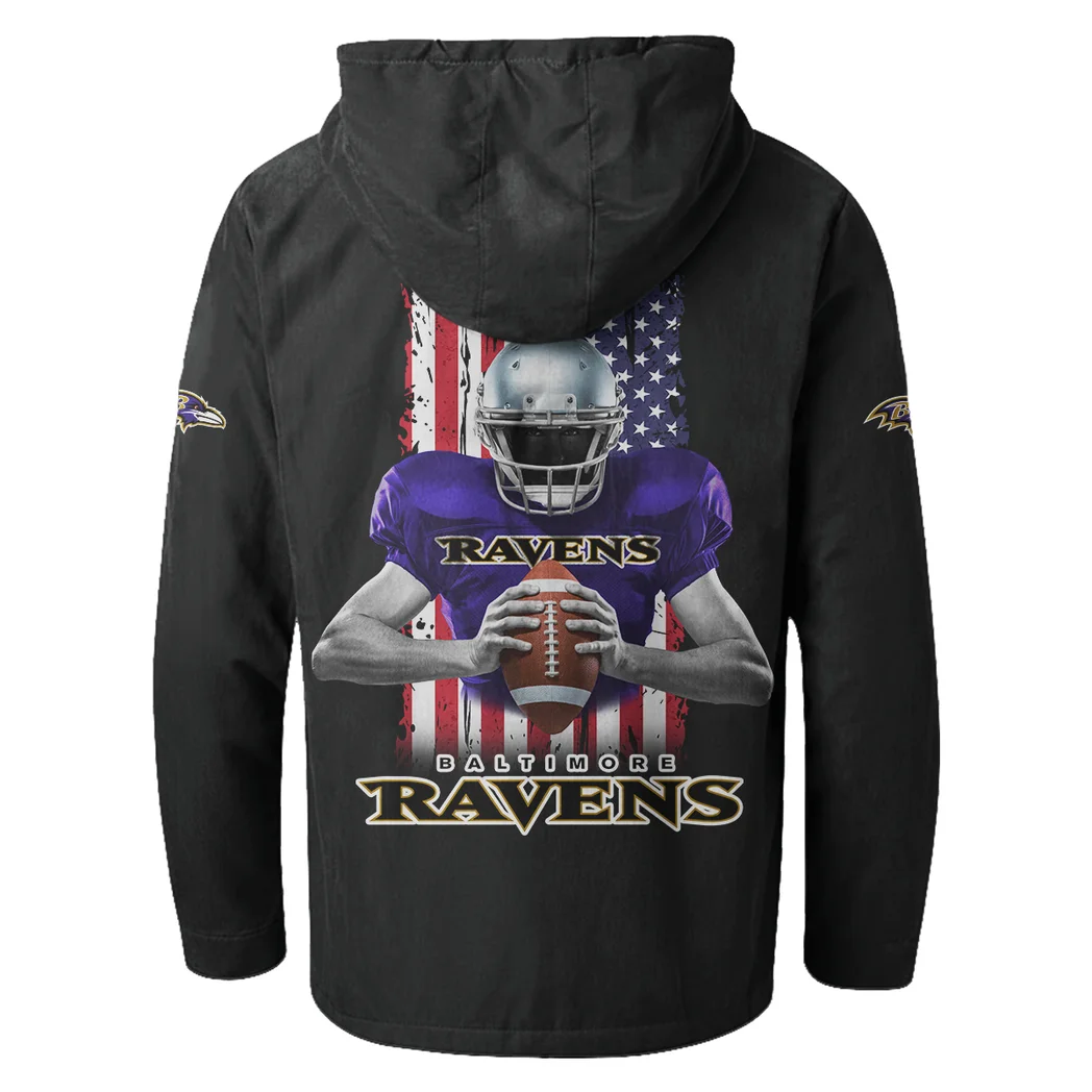 Football Purple Crew Flannel Hoodie, Stadium Ready Flannel Hoodie HVN1464BR - Black - Image 3