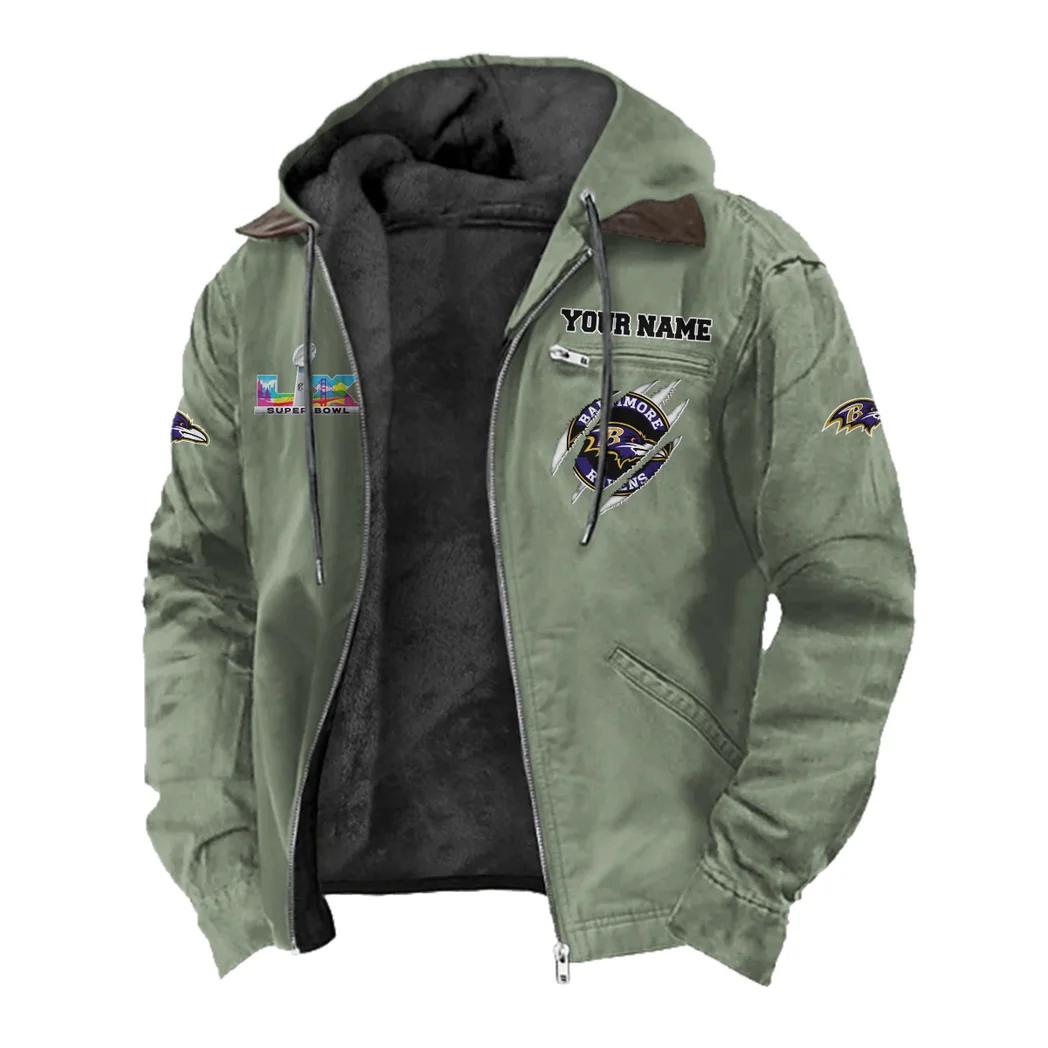 Football Purple Crew Flannel Hoodie, Stadium Ready Flannel Hoodie HVN1464BR - Light Green - Image 2