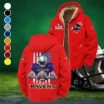 Football Purple Crew Winter Fleece Jacket, Insulated Sport Hoody HVN1464BR - Red